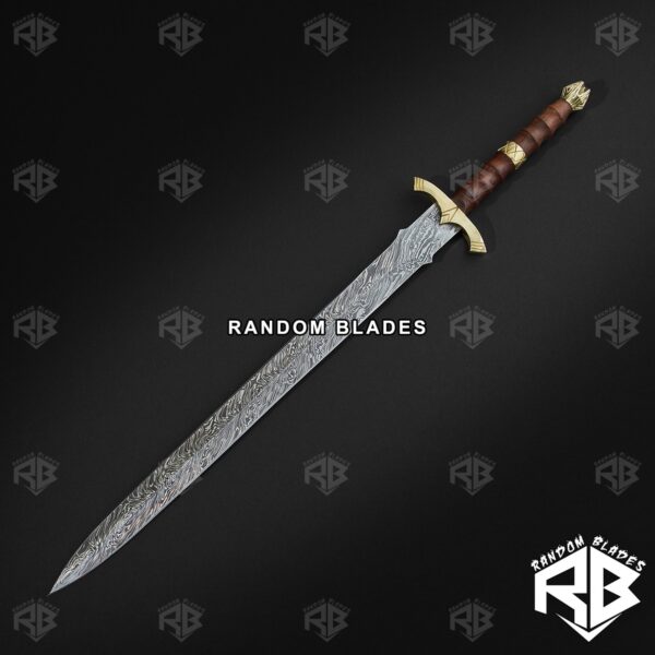 battle ready damascus steel viking sword for sale