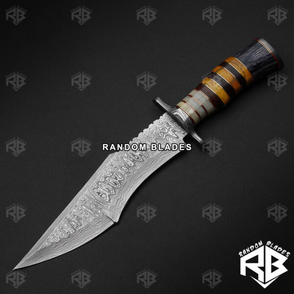 damascus steel hunting bowie knife for sale
