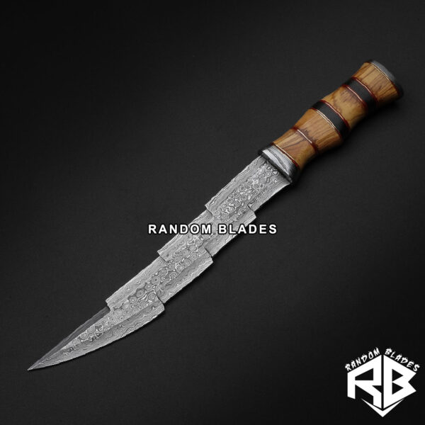 Damascus steel zigzag dagger knife