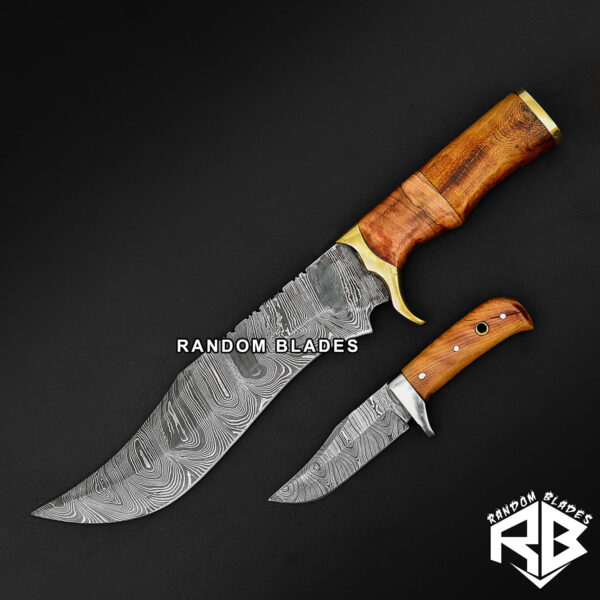 damascus steel best hunting bowie knife set