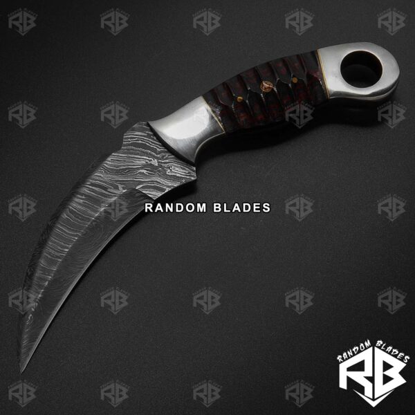 Best Karambit Knife – Damascus Steel Maroon Karambit Knife – Random Blades