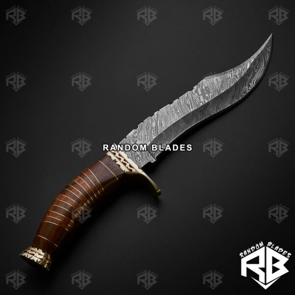 damascus steel hunting bowie knife for sale